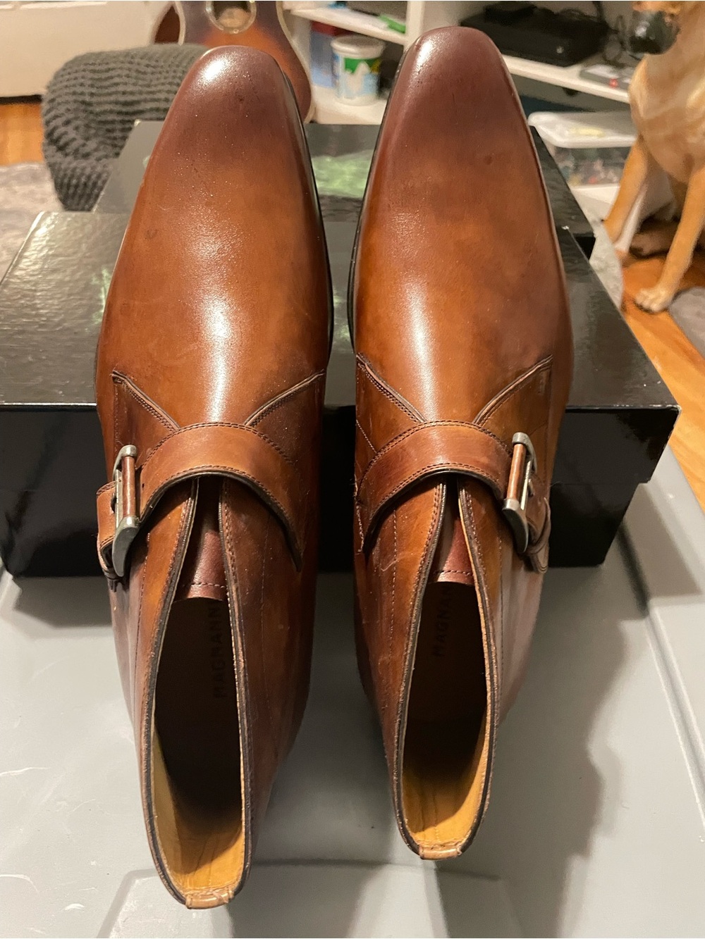 Magnanni Cognac Double Monk Boots - Picture 2 of 7